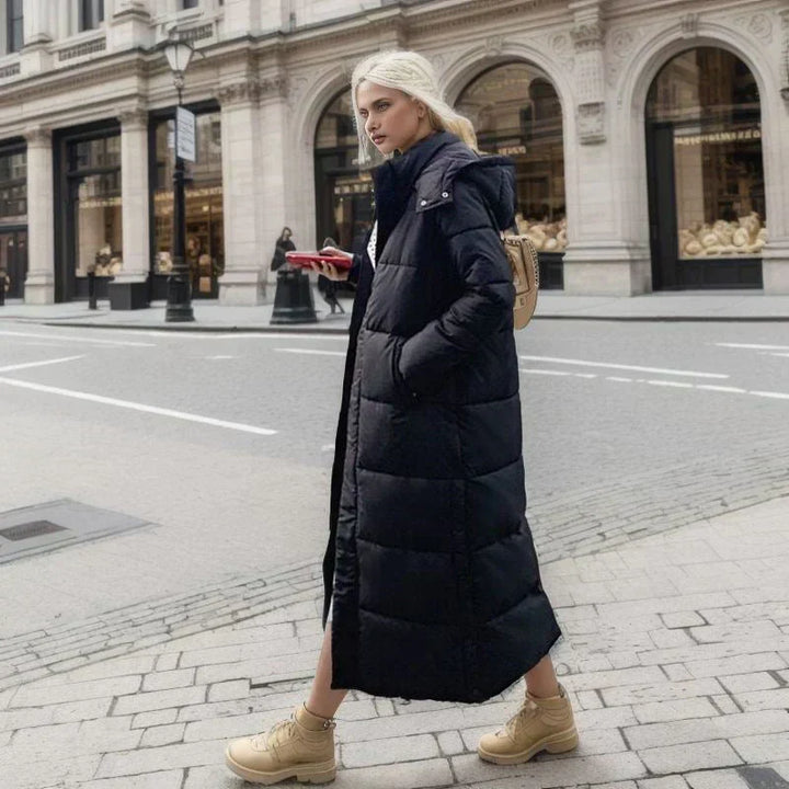 Long Ladies Winter Coat - Isabella-Black-S-State of Style