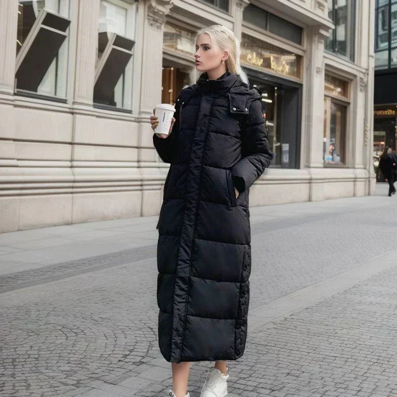 Long Ladies Winter Coat - Isabella-Black-S-State of Style