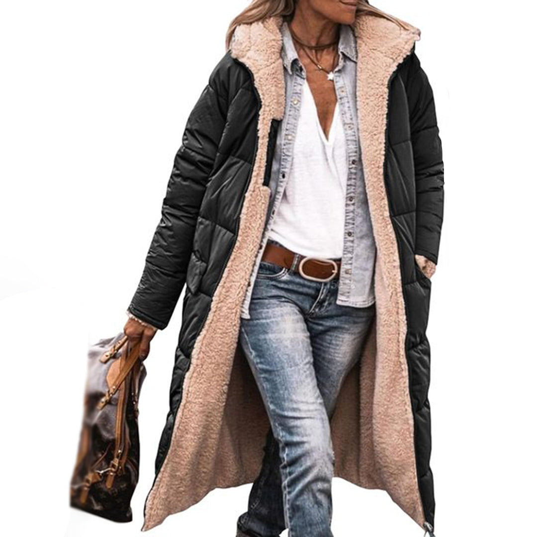 Long Ladies Winter Coat - Nova-Black-S-State of Style