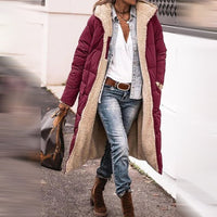 Long Ladies Winter Coat - Nova-Bordeaux red-S-State of Style