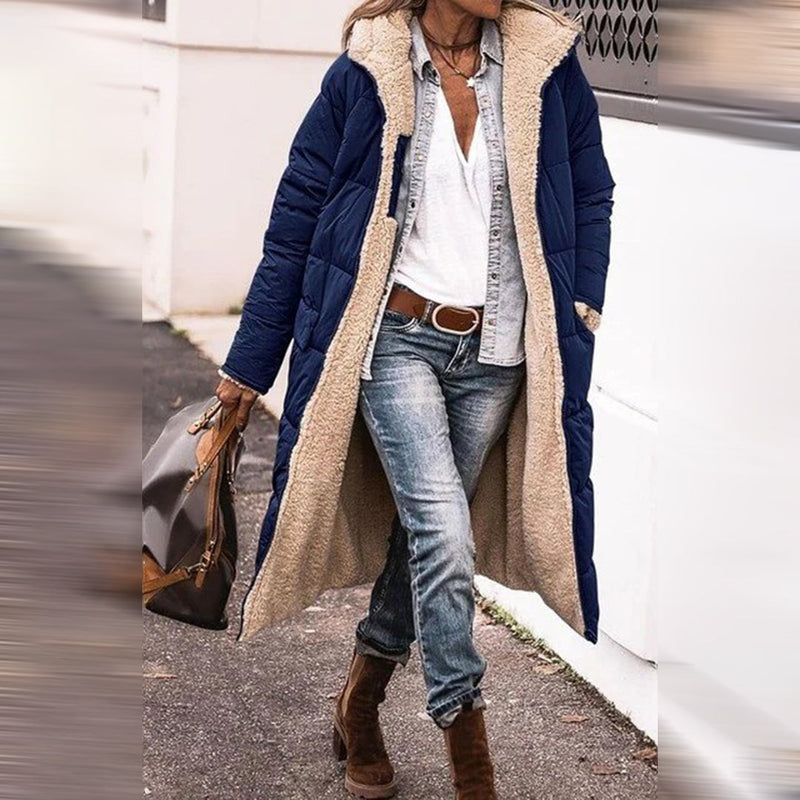 Long Ladies Winter Coat - Nova-Dark blue-S-State of Style