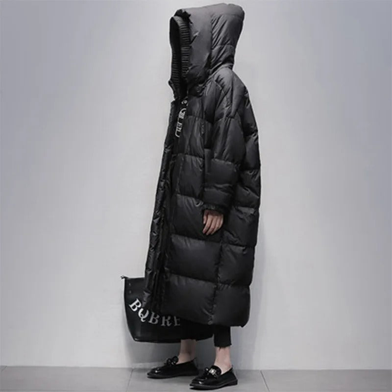 Long Ladies Winter Jacket - Amara-Black-S-State of Style