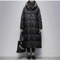 Long Ladies Winter Jacket - Amara-Black-S-State of Style