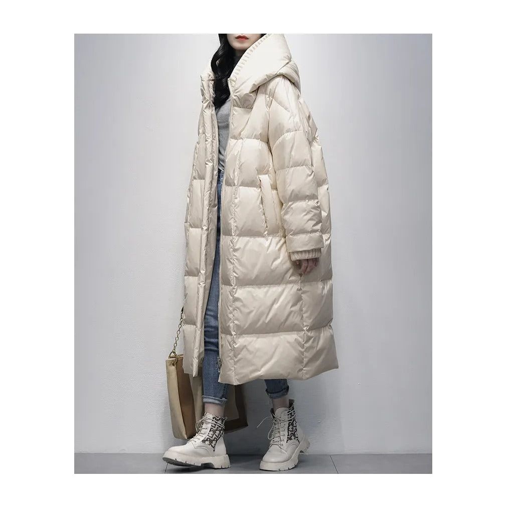 Long Ladies Winter Jacket - Amara-White-S-State of Style