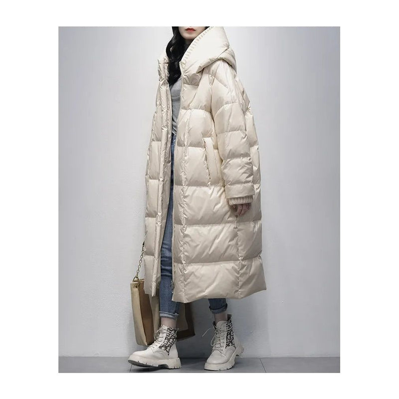 Long Ladies Winter Jacket - Amara-White-S-State of Style