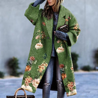 Long Ladies' Winter Trench Coat - Vivienne-Floral-S-State of Style