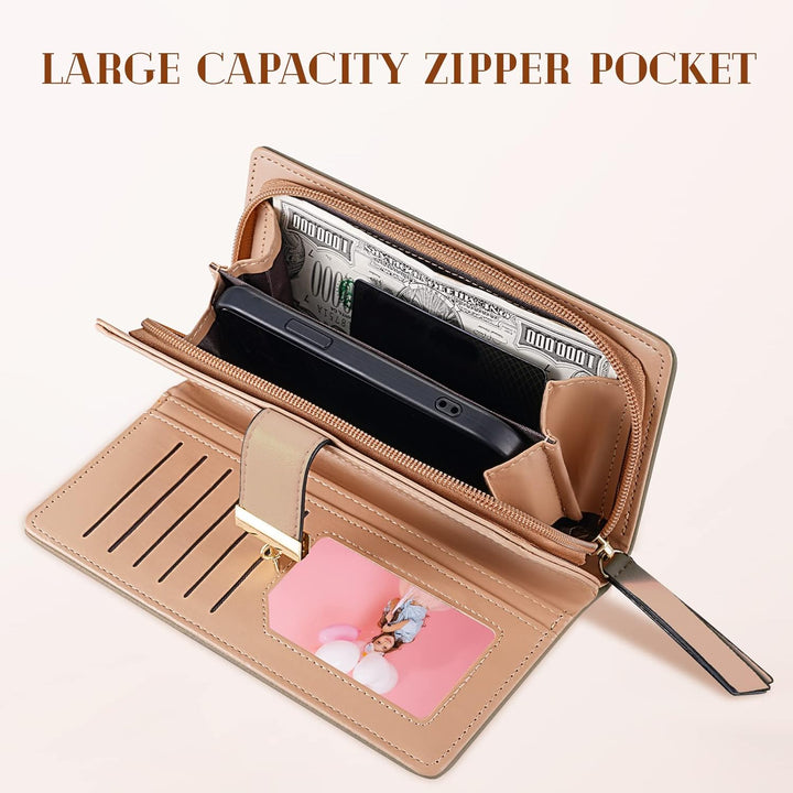 Long Leaf Leather Wallet - Leanne-Pink-State of Style