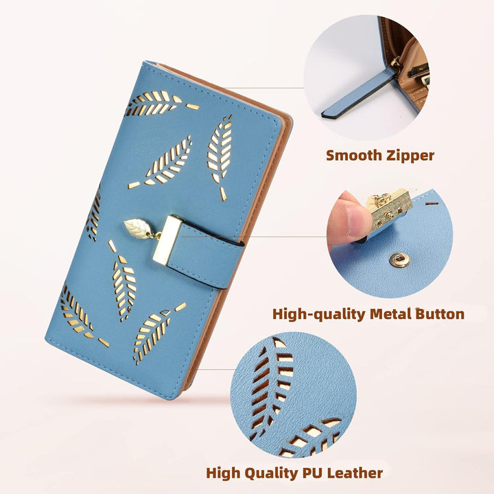 Long Leaf Leather Wallet - Leanne-Pink-State of Style