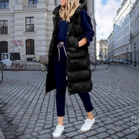 Long Quilted Bodywarmer with Hood and Pockets - Taylor-Black-S-State of Style