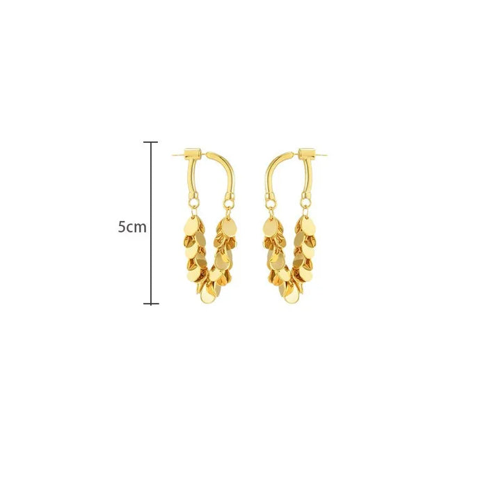 Long Sequin Tassel Earrings-GOLD-State of Style