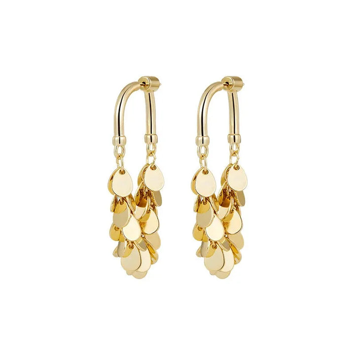 Long Sequin Tassel Earrings-GOLD-State of Style