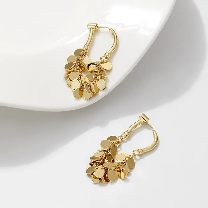 Long Sequin Tassel Earrings-GOLD-State of Style