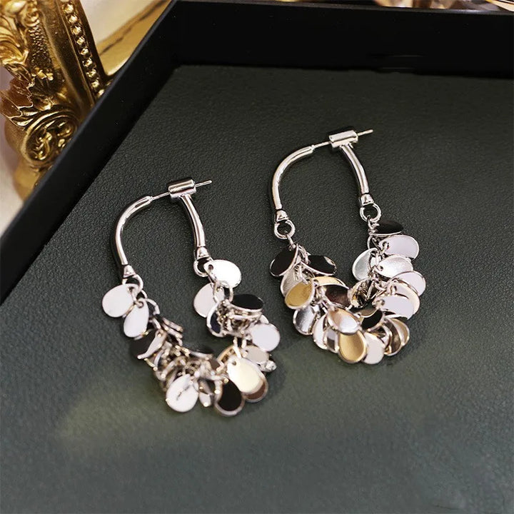Long Sequin Tassel Earrings-GOLD-State of Style