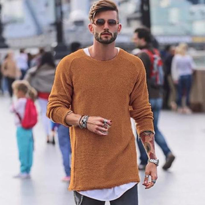 Long Sweater for Men – Stylish & Comfortable Knitwear-Orange-S-State of Style