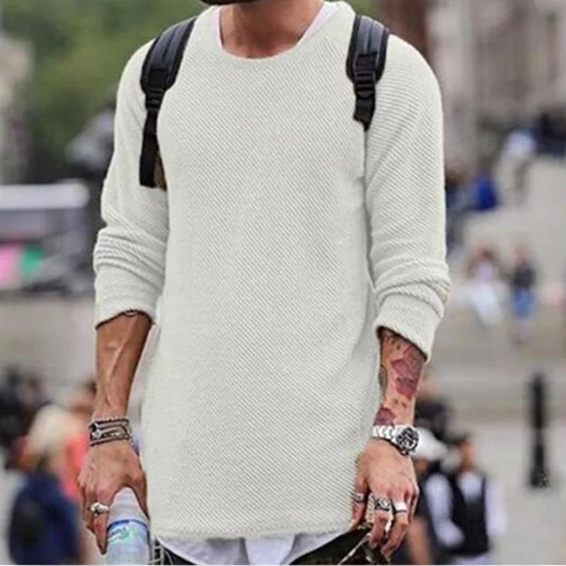 Long Sweater for Men – Stylish & Comfortable Knitwear-White-S-State of Style