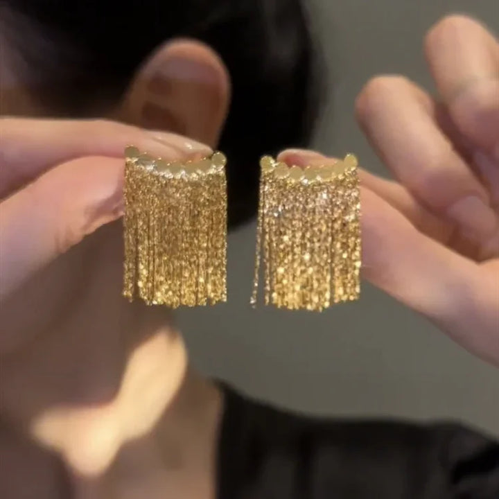 Long Tassel Earrings – Amira-Gold-State of Style
