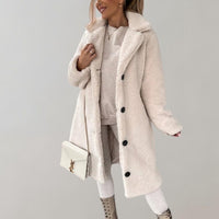 Long Teddy Coat for Women - Elodie-Apricot-S-State of Style