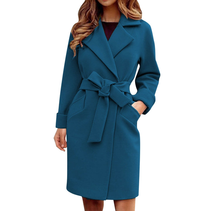 Long Trench Coat Winter Jacket with Button Closure in Bright Colours - Elena-Blue-S-State of Style