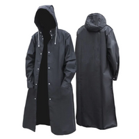 Long Waterproof Men's Raincoat with Hood - Titan-Black-S-State of Style