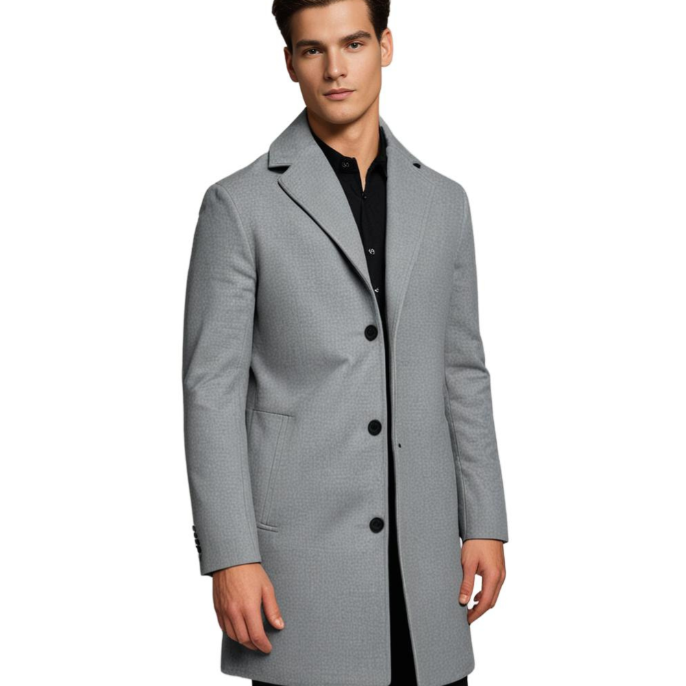 Long Winter Coat for Men - Noah-Beige-M-State of Style