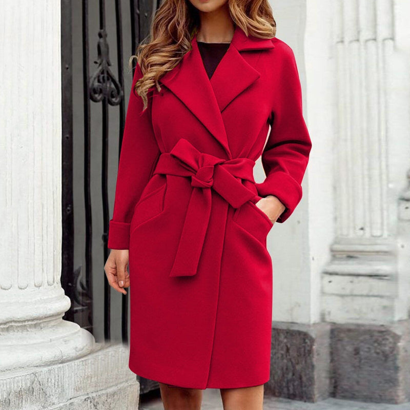 Long Women's Trench Coat Winter Jacket - Sienna-Blue-S-State of Style