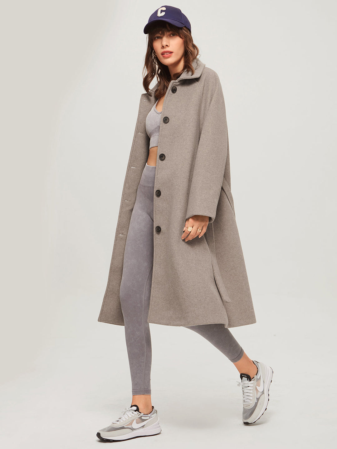 Long Women's Winter Coat - Isolde-Grey-XS-State of Style