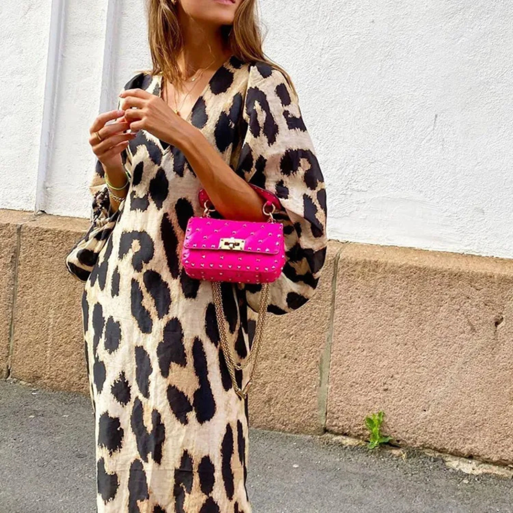 Loose-fit Panther Print Dress - Selena-2XS-State of Style