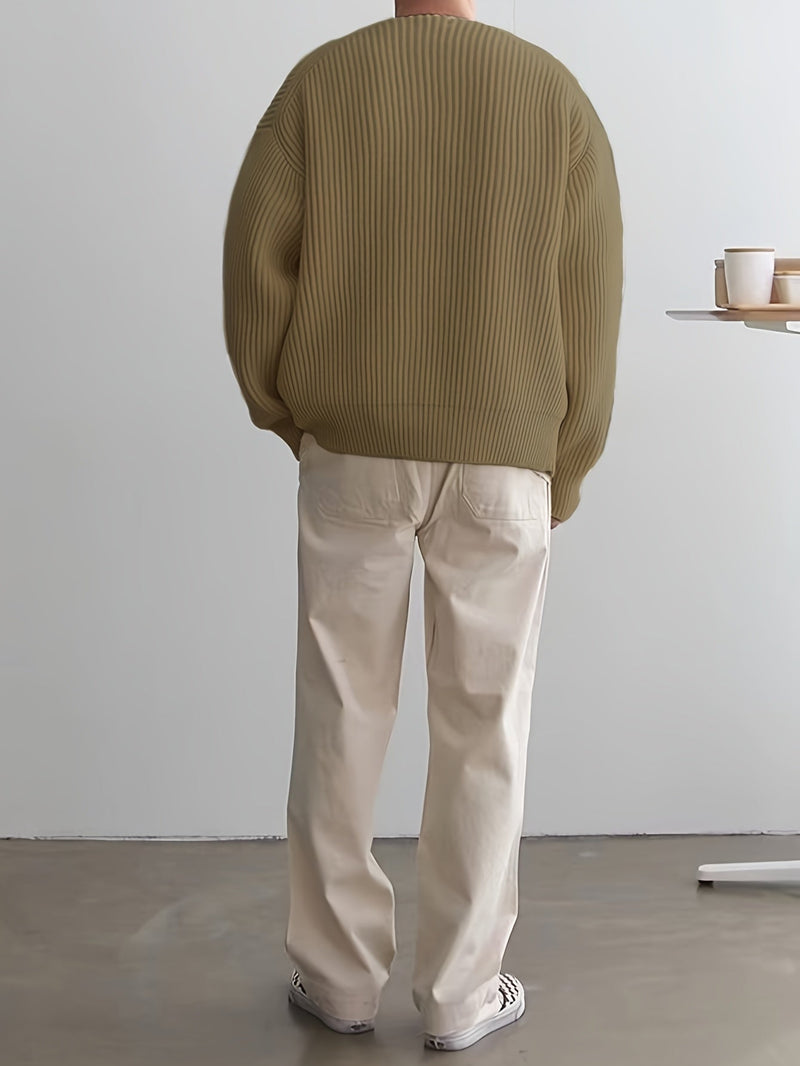 Loose Striped Knitted Sweater for Men - Ronan-Green-XS-State of Style