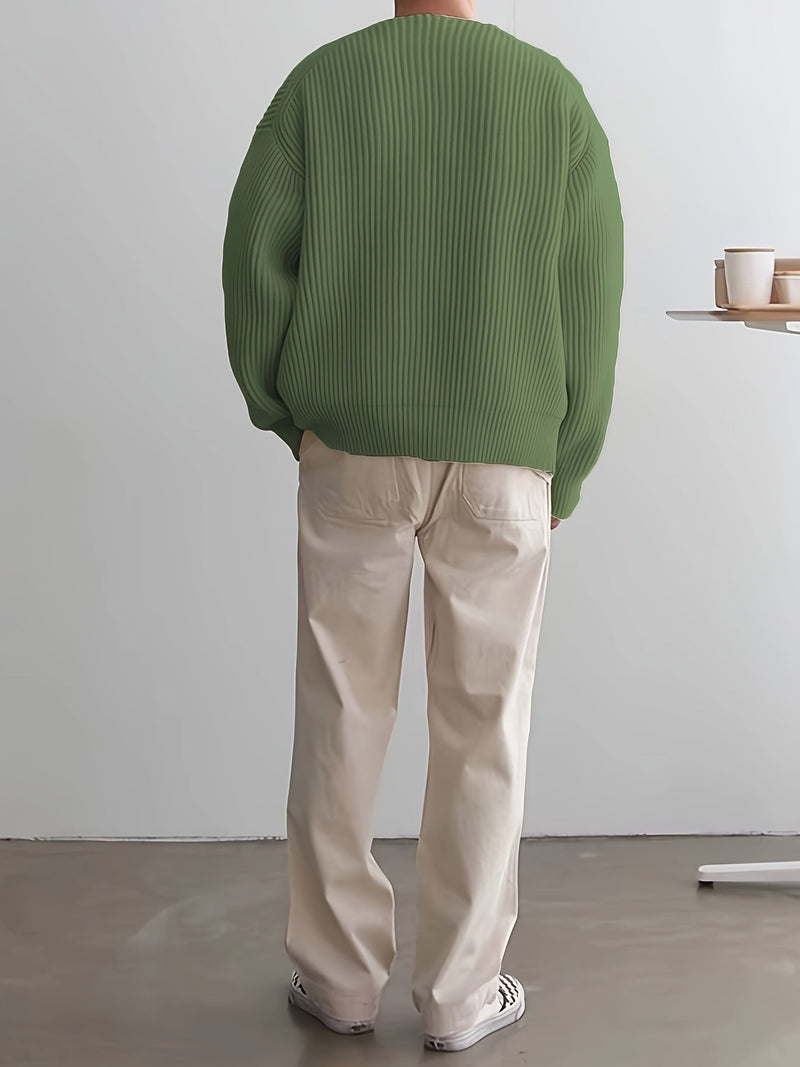 Loose Striped Knitted Sweater for Men - Ronan-Green-XS-State of Style