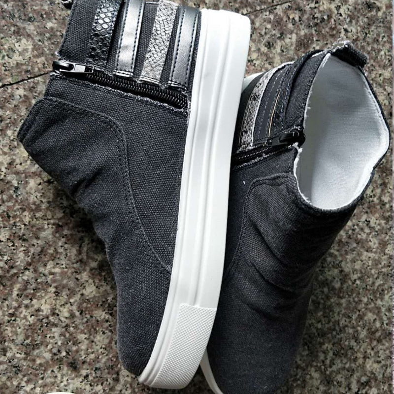 LotjesSneaks | Women's Casual Slip-On Canvas Sneakers-Black-4.5-State of Style