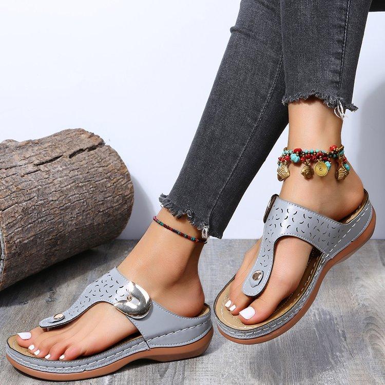 Lotte - Orthopedische Elegante Grijze Sandalen-Grijs-34-State of Style
