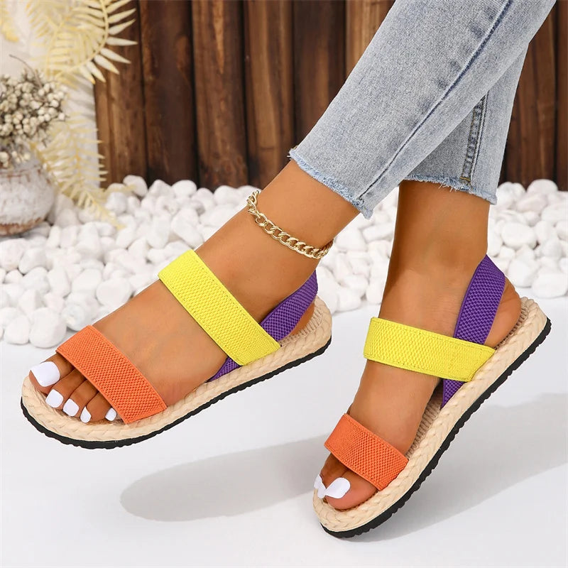 Lotte - Orthopedische Kleurrijke Bandjes Sandalen-Beige-36-State of Style