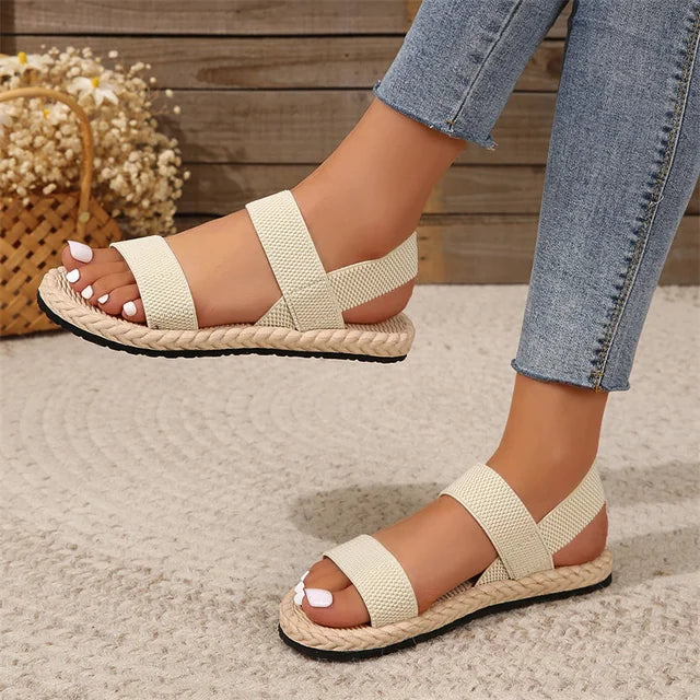 Lotte - Orthopedische Kleurrijke Bandjes Sandalen-Khaki-36-State of Style