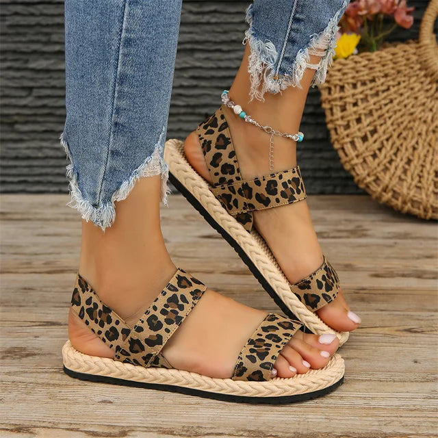 Lotte - Orthopedische Kleurrijke Bandjes Sandalen-Luipaardprint-36-State of Style