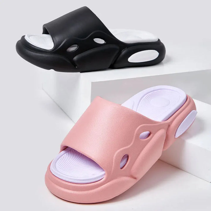 Lotte - Orthopedische Zwarte Mode Slippers-Zwart-35-36-State of Style