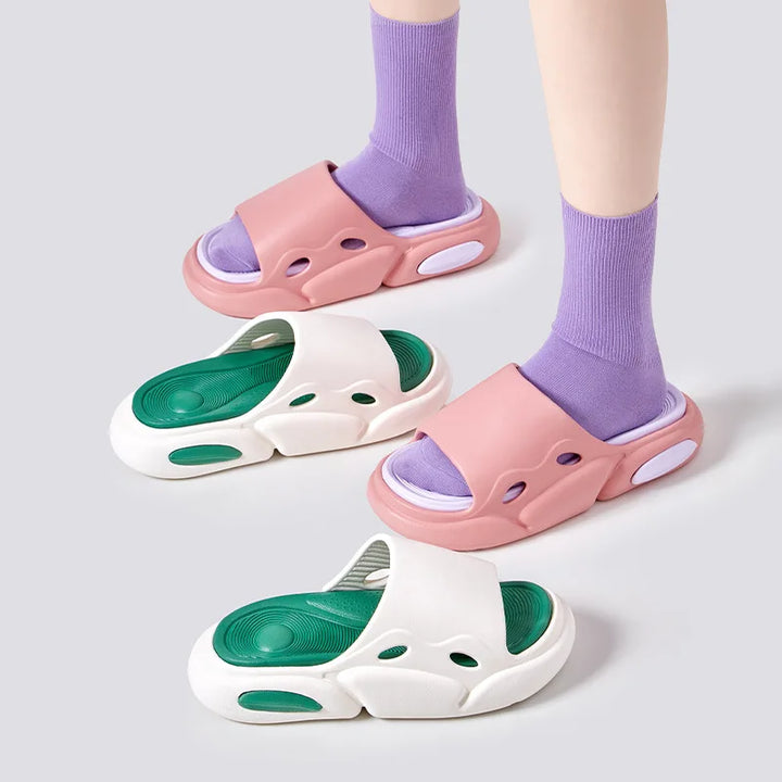 Lotte - Orthopedische Zwarte Mode Slippers-Zwart-35-36-State of Style