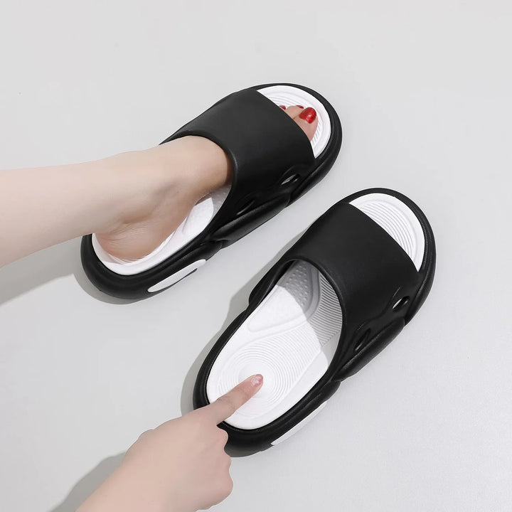 Lotte - Orthopedische Zwarte Mode Slippers-Zwart-35-36-State of Style