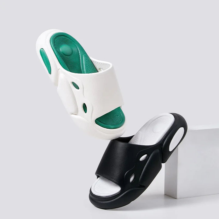 Lotte - Orthopedische Zwarte Mode Slippers-Zwart-35-36-State of Style