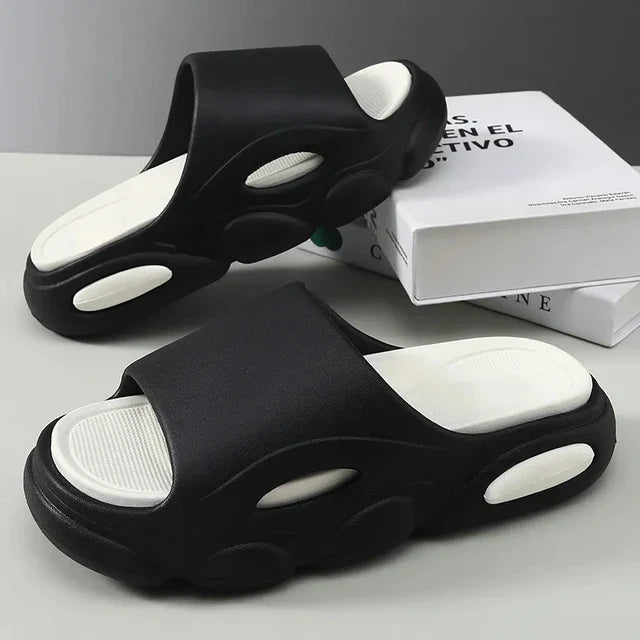 Lotte - Orthopedische Zwarte Mode Slippers-Zwart-35-36-State of Style