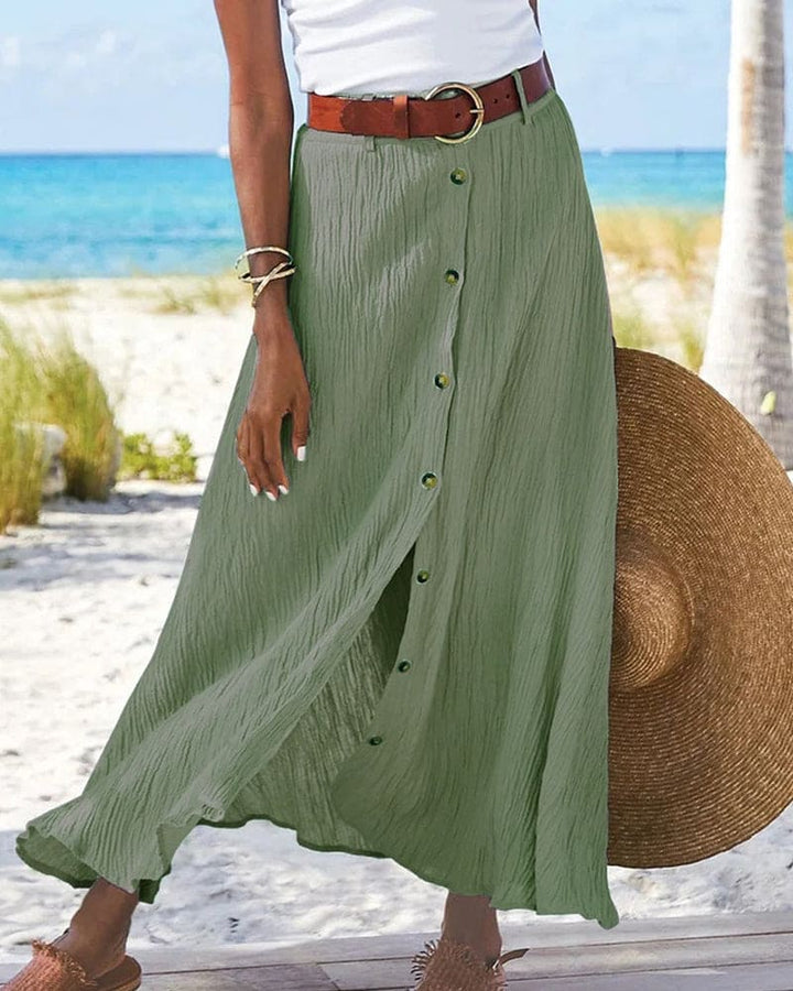 Lotte’s Long, Solid-Coloured Maxi Skirt-Blue-S-State of Style