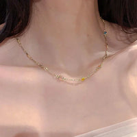 Lovely Gold/Silver Necklace with Colourful Stones - Ivy-Gold-State of Style