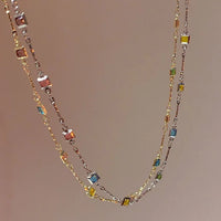 Lovely Gold/Silver Necklace with Colourful Stones - Ivy-Gold-State of Style