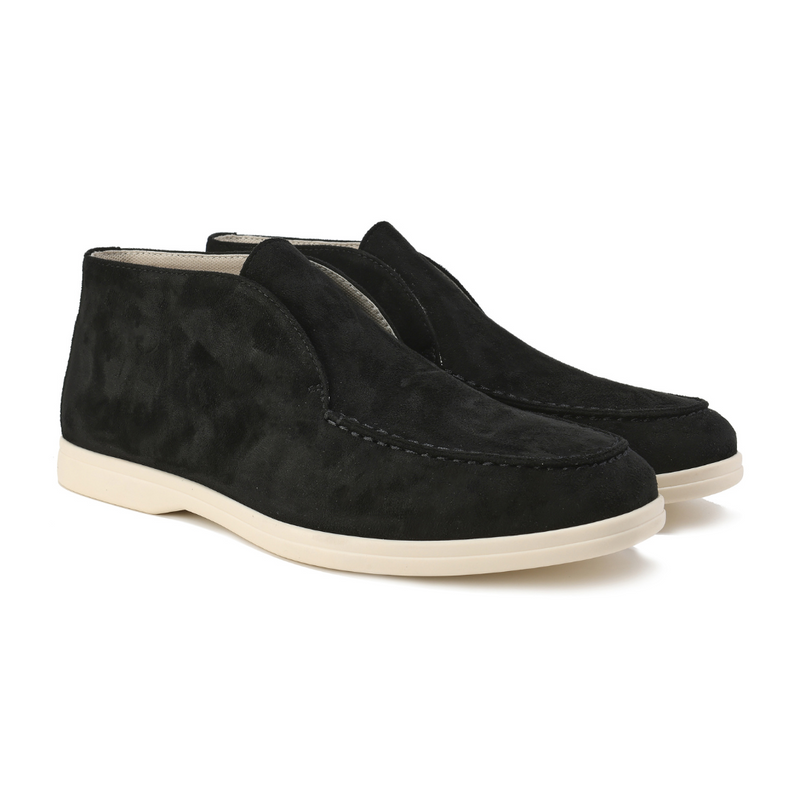 Luca Men's Luxe Suede Loafers-Black-6-State of Style