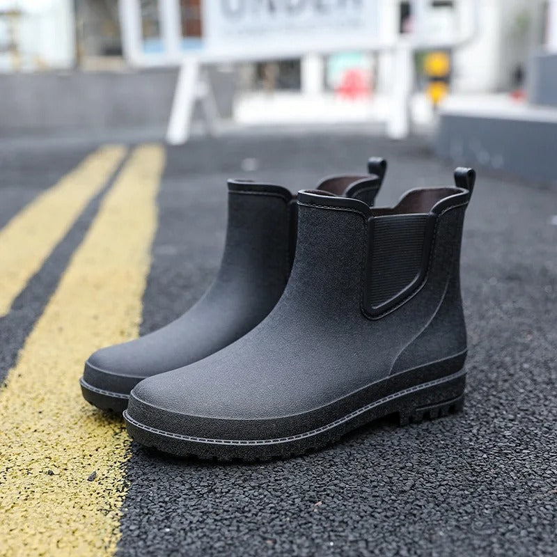 Lucas Rain Walk Luxe Mid-Height Waterproof Men's Rain Boots-Black-40-State of Style