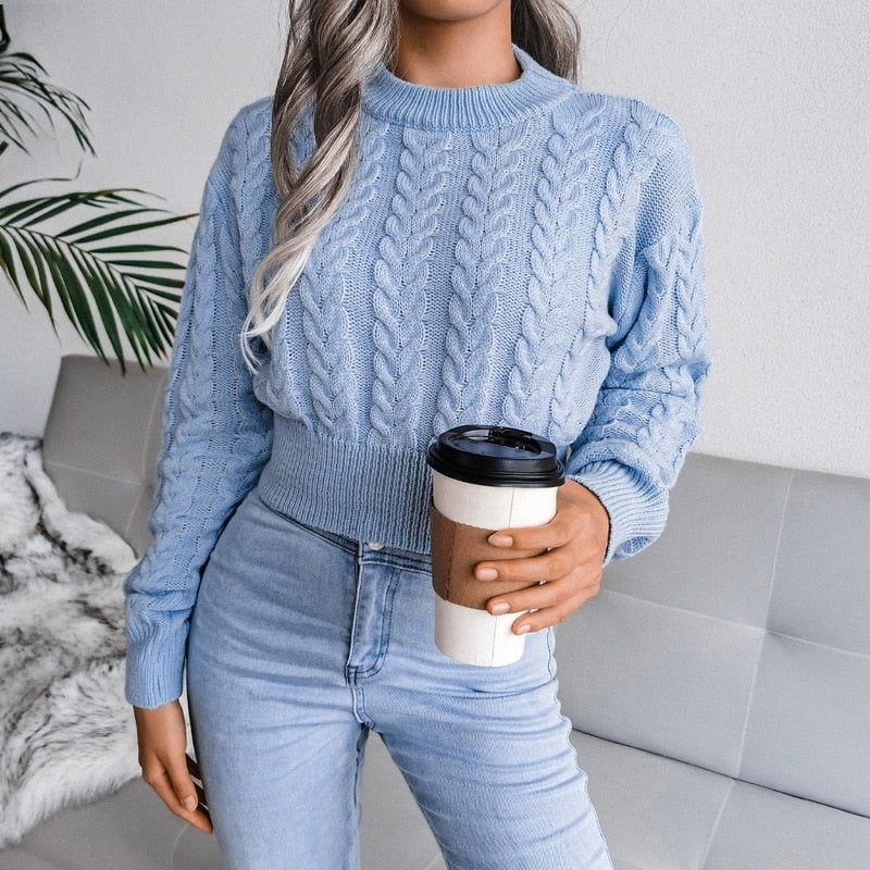 LuciesShirt | Women's Soft Knit Sweater-Blue-S-State of Style