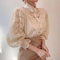 Lucy Lace Blouse | Classic, Elegant & Timeless Wardrobe Essential-Apricot-S-State of Style