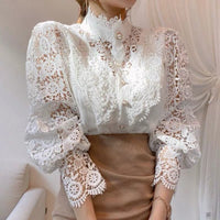 Lucy Lace Blouse | Classic, Elegant & Timeless Wardrobe Essential-White-S-State of Style