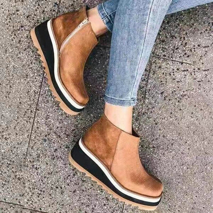LucySneaks | Women's Leather Sneakers with Arch Support-Beige-4.5-State of Style