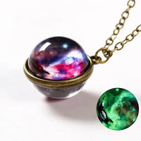 Luminous Glass Orb Pendant Necklace with Stainless Steel Chain-Rainbow-State of Style