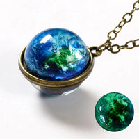 Luminous Glass Orb Pendant Necklace with Stainless Steel Chain-Rainbow-State of Style